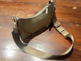 Borsa Mango Ecopelle Beige Tracolla Catena