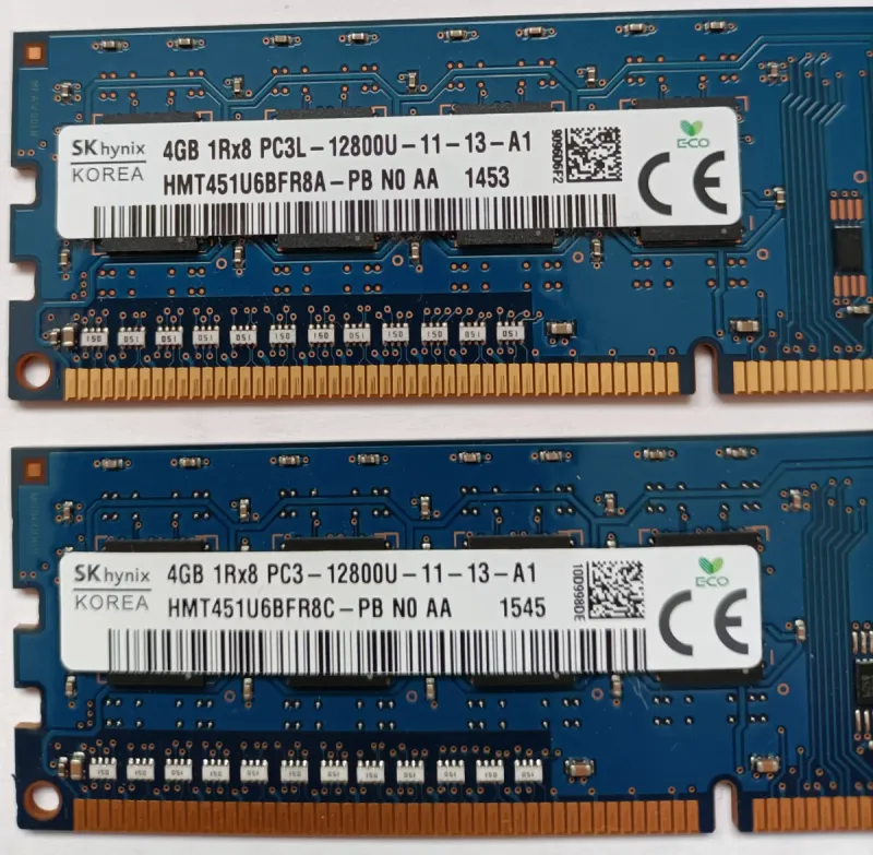 16Gb.4x SK hynix 4GB DDR3 PC3L-12800U Memorias RAM afbeelding 2