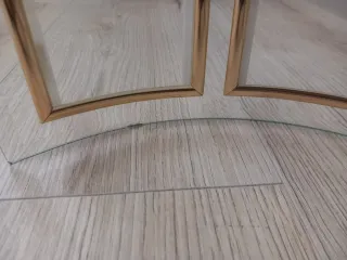 Marco doble fotos cristal dorado