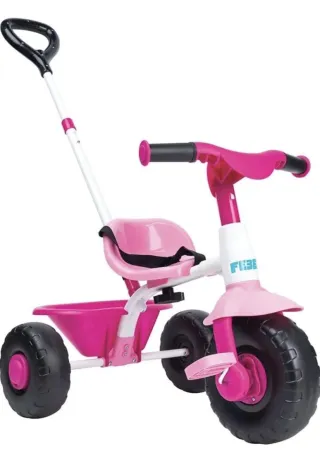 Triciclo Feber rosa con silla y pedales