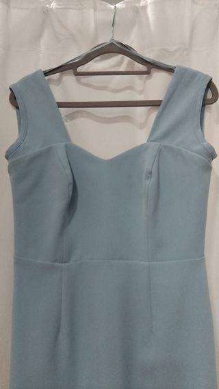 Vestido cóctel Miphai azul sin mangas midi