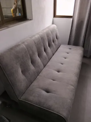 Sofá Cama Gris Tela