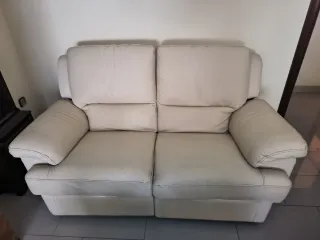 Sofá relax 2 Plazas Piel Beige