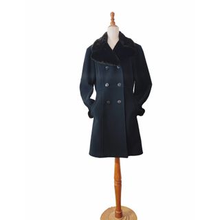 Tara Jarmon/ Abrigo de paño de lana negro 42