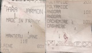 Tara Jarmon/ Abrigo de paño de lana negro 42