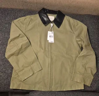 Chaqueta Mango Algodón Cuello Contraste