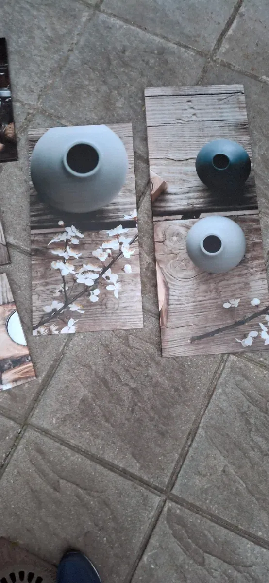 Lote de 5 cuadros decorativos motivos florales