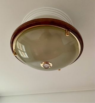 Lámpara de techo madera y cristal