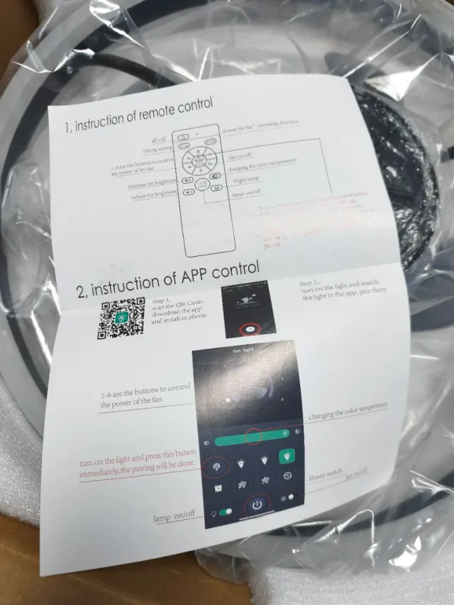 Ventilador Techo LED con control remoto