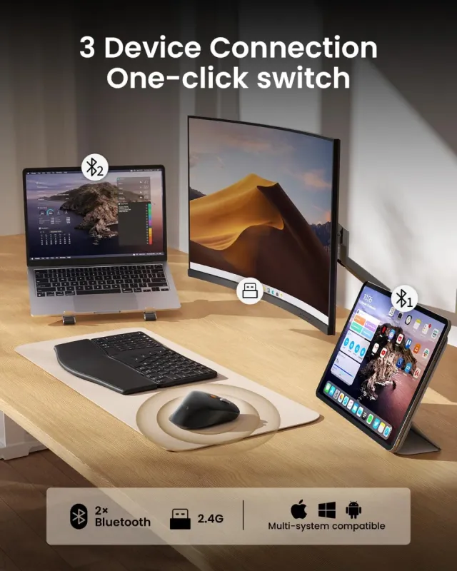 ProtoArc Ratón Ergonómico Negro