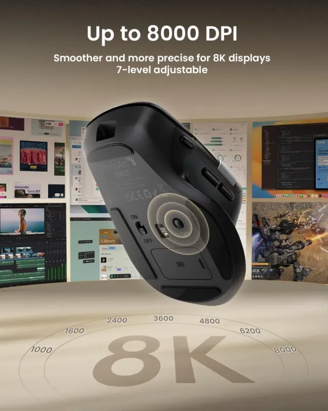 ProtoArc Ratón Ergonómico Negro