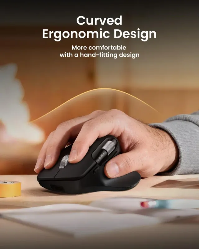 ProtoArc Ratón Ergonómico Negro