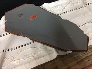 Virgen de Olot Cerámica sobre Cuero 34x16