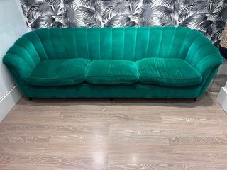 Sofá 3 plazas terciopelo verde