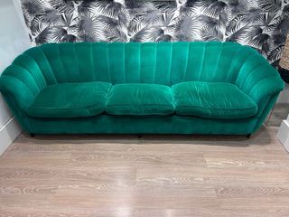 Sofá 3 plazas terciopelo verde