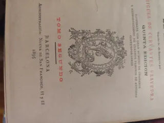 Don Quijote de la Mancha año 1895 dos tomos primer