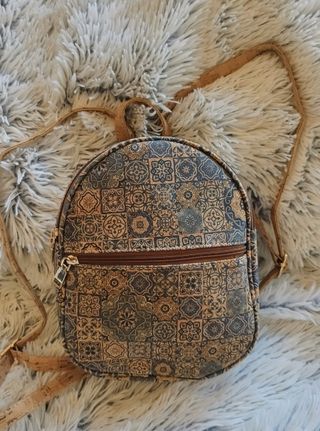 Mochila Corcho Estampado Azulejo