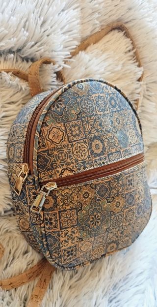 Mochila Corcho Estampado Azulejo