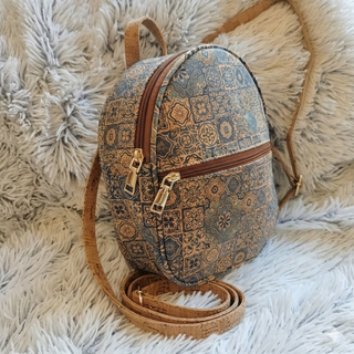 Mochila Corcho Estampado Azulejo