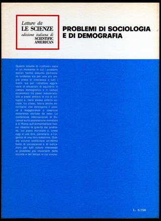 Le Scienze: PROBLEMI DI SOCIOLOGIA E DI DEMOGRAFIA