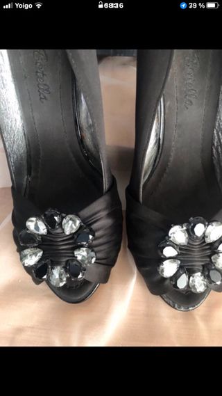 Sandalias Roberto Botella Tacón Joya Negras