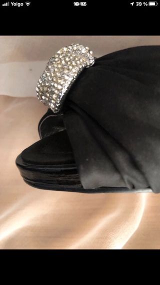 Sandalias Roberto Botella Tacón Joya Negras