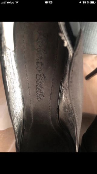 Sandalias Roberto Botella Tacón Joya Negras