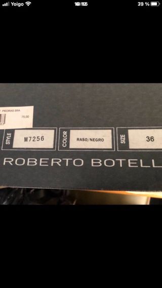 Sandalias Roberto Botella Tacón Joya Negras