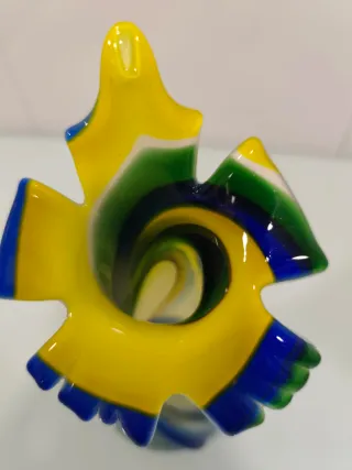 Jarrón Murano Vidrio Flor Colores