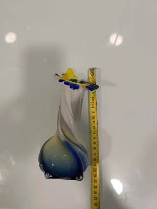 Jarrón Murano Vidrio Flor Colores