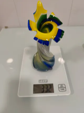 Jarrón Murano Vidrio Flor Colores