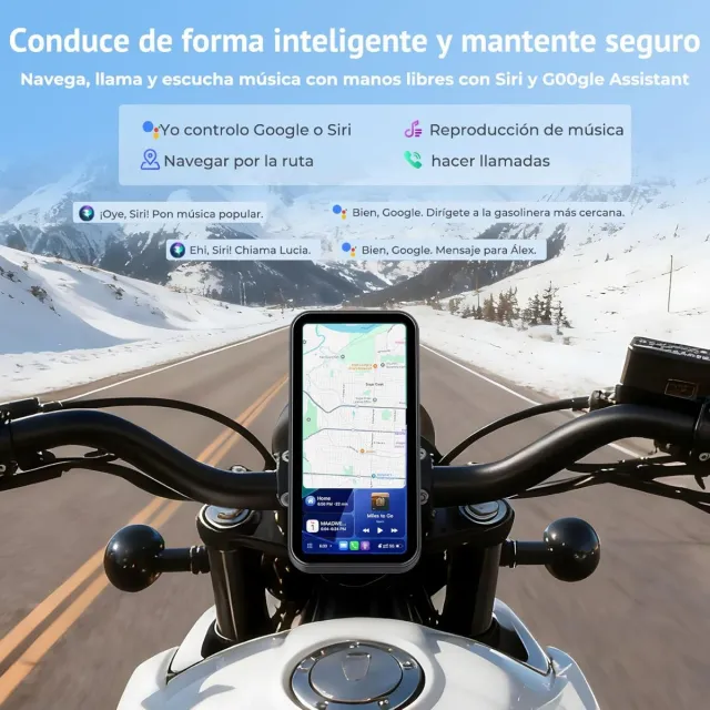 Pantalla Táctil Moto CarPlay Inalámbrica 6.25