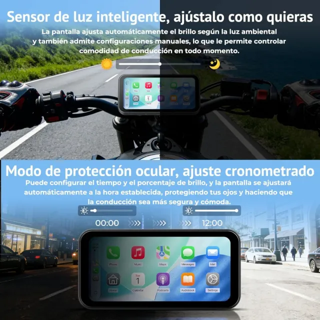 Pantalla Táctil Moto CarPlay Inalámbrica 6.25