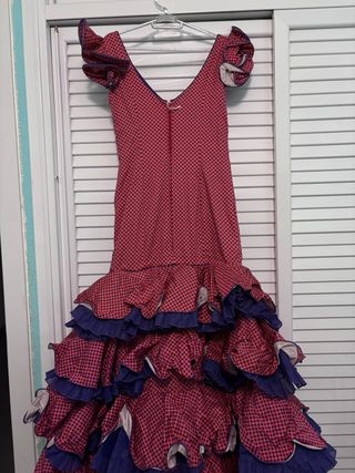 Traje de Flamenca Morado y Rosa