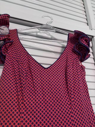 Traje de Flamenca Morado y Rosa