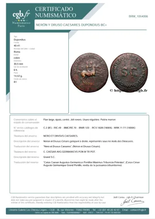 Neron y Druso!Dupondio bajo Caligula!Muy completo!