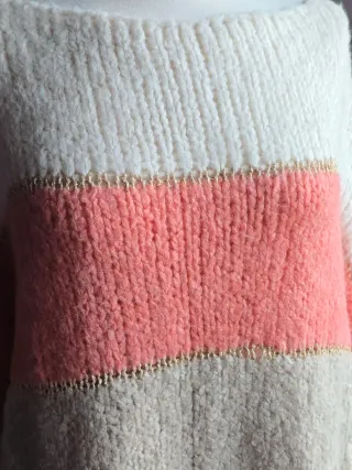 Jersey oversize rayas naranja,marrón y beige