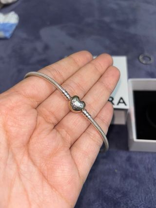Pulsera Pandora Corazón Plata de 21 cm.