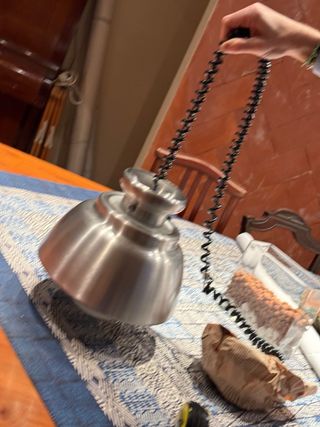 Lámpara colgante metal y cristal