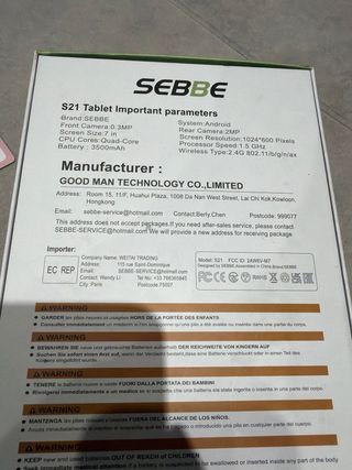 Tablet Infantil Sebbe S21 Azul