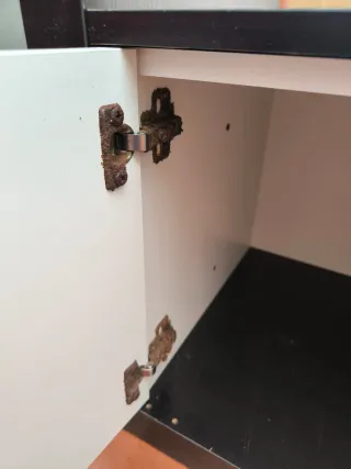 Mueble organizador negro y blanco