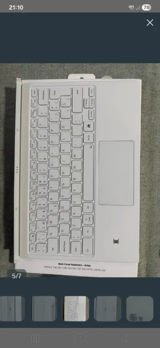 Funda Teclado Samsung Galaxy Tab S9/S10 Ultra Blan