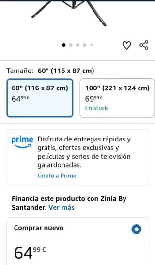 Pantalla proyector OVERMAX Tripod Screen 60