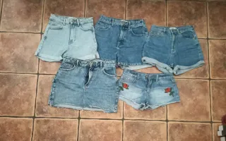 Lote 5 Vaqueros Cortos Mujer