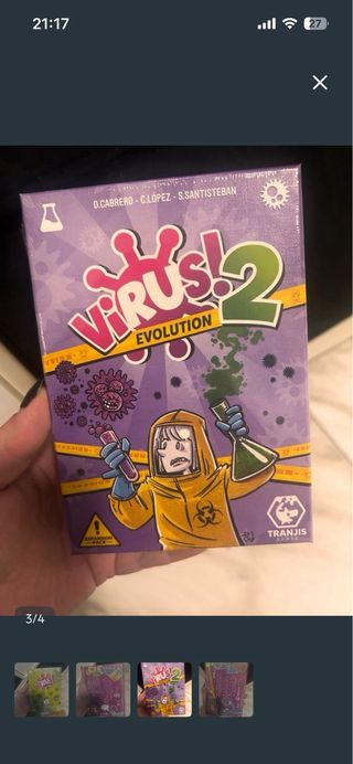 Juego de cartas Virus 1 y 2. Vendo pak de 2 .