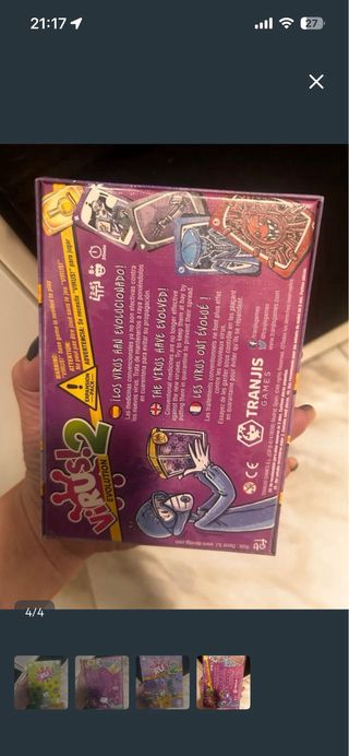 Juego de cartas Virus 1 y 2. Vendo pak de 2 .