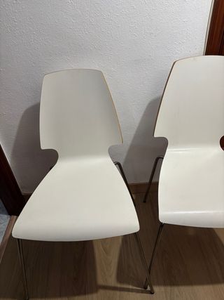 Sillas Ikea Madera y Metal Blancas