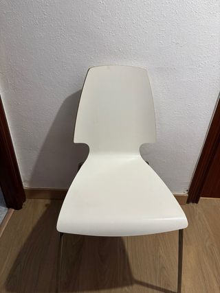 Sillas Ikea Madera y Metal Blancas