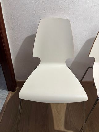 Sillas Ikea Madera y Metal Blancas