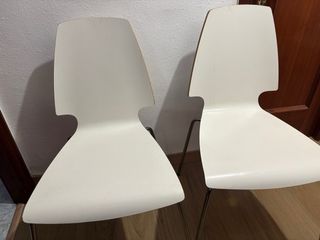 Sillas Ikea Madera y Metal Blancas